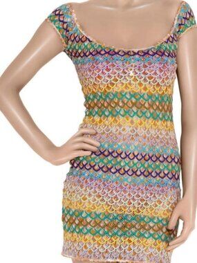 Missoni Mare Braden Multicolor Crochet Mini Dress